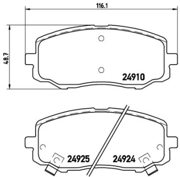 Stabdžių trinkelių rinkinys, diskinis stabdys BREMBO P 30 045
