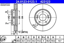 ATE 24.0123-0123.1 Brake Disc