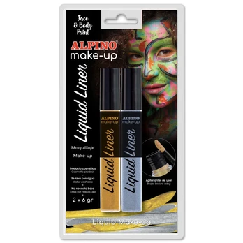 Veido dažai ALPINO Liquid liner gold+silver