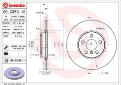 BREMBO 09.C350.11 Brake Disc kaina