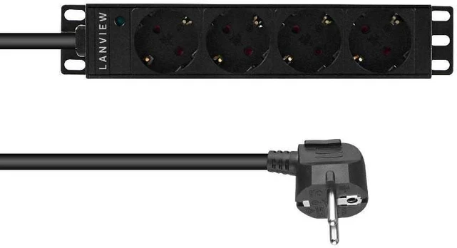 Lanview 10�� 4-way Schuko outlets