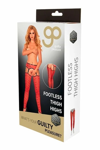 Guilty Pleasure GP Printed Footless Thigh Highs Red/Black L
