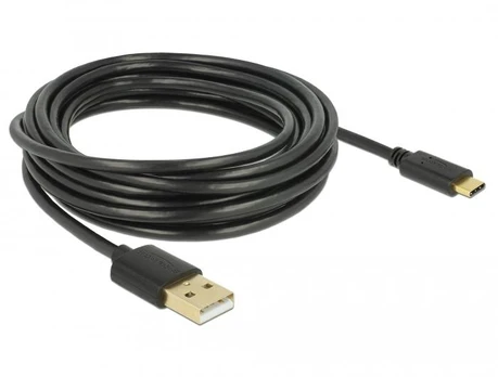 USB kabelis Delock USB-A - USB-C 4 m Juodas (83669)
