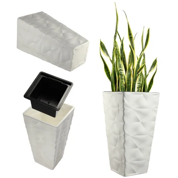 Vazonas Gėlių vazonas su įdėklu Sodas Baltas 75cm