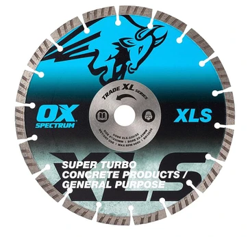 Ox Tools Trade Xl Super Turbo segmentinis deimantinis diskas betonui ir Gp 230/22,23 mm, mėlynas