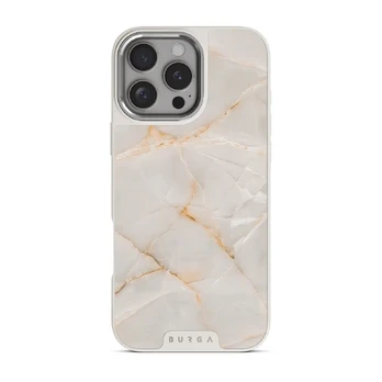 Vanilla Sand - Marble iPhone 16 Pro Case, Elite Light (MagSafe) / Silver