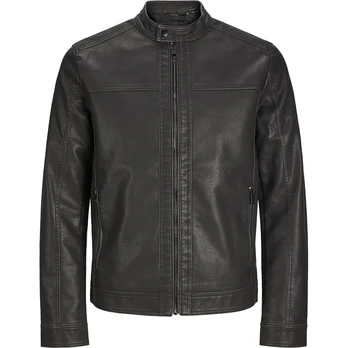Odinė striukė vyrams, Juoda, Warner washed jacket
