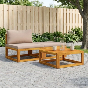 Kampinė sofa su pagalvėlėmis Natūrali