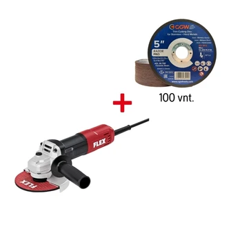 Kampinis šlifuoklis FLEX L850 125mm su Razor diskais, 100vnt.