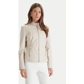Guess Dirbtinės odos striukė W6RL52 WL850 Écru Regular Fit