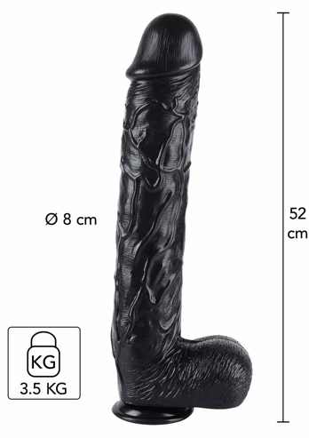 HIDDEN DESIRE Extreme Dong 52 cm XXL PVC Intimate Model Black
