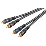 Kabelis Goobay 50032 Stereo RCA 2x RCA, double shielded, 1.5 m kaina