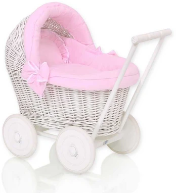 lėlių vežimėlis su rožine patalyne STELLA