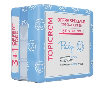 Topicrem BABY water-based cleansing wipes 4 x 60 units