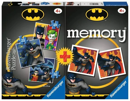 Ravensburger 3 dėlionės + memory® „Betmenas“, nuo 4 m.