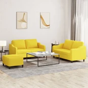 Sofa Sofos komplektas su pagalvėlėmis, 3 dalių, geltonas, audinys kaina