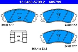 ATE 13.0460-5799.2 Brake pad set