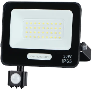 30W LED prožektorius su judesio davikliu, juodas, 6000K