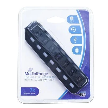 HUB USB MediaRange 1x microUSB + 7x USB-A 2.0 (MRCS504)
