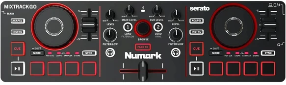 Numark MixTrack Go, juodas - DJ valdiklis