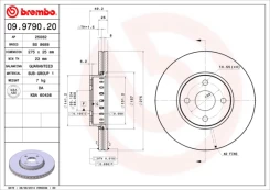BREMBO 09.9790.20 Brake Disc kaina