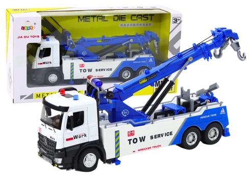 Žaislinis kranas Lean Toys Tow Service, mėlyna/balta