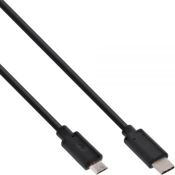 Kabelis USB InLine USB-C - microUSB 0.5 m Juodas (35746)