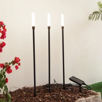 "Lindby" LED saulės lemputė "Balian", 3 vnt., juoda, aliuminis, 3000K