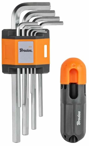 Šešiakampių raktų rinkinys Bradas DIY Long, šešiakampis, 9 vnt.
