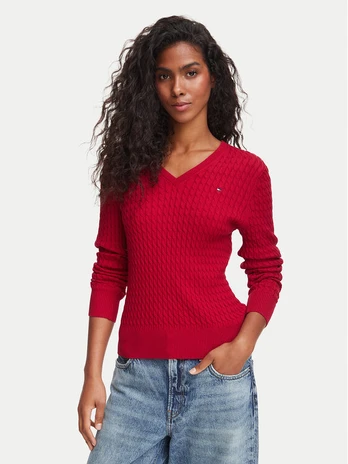 Tommy Hilfiger Megztinis WW0WW44987 Raudona Regular Fit