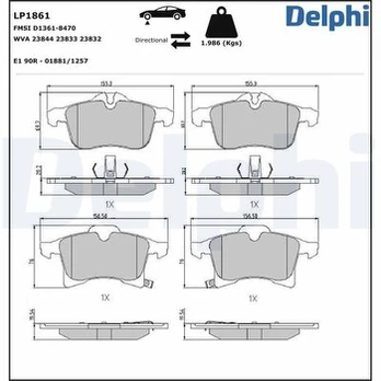 DELPHI LP1861 Brake pad set