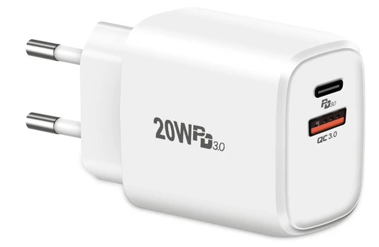 adapteris, 20W PD 3.0, QC 3.0