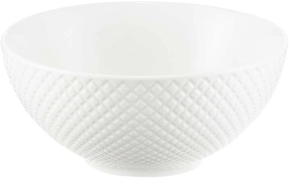 Porcelianinis grotelių formos salotų dubuo, baltas, 16 cm, AMBITION