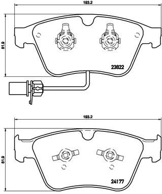 Stabdžių trinkelių rinkinys, diskinis stabdys BREMBO P 05 003