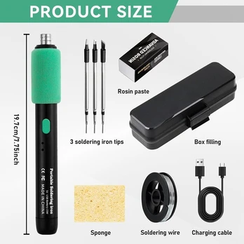 Akumuliatorinis USB litavimo rinkinys, 3 režimai