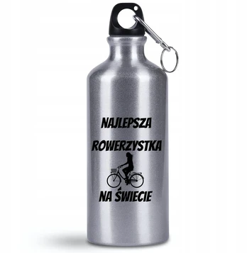 Dviračio gertuvė 500 ml su vardu, sidabrinė, metalinė
