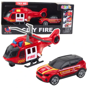 Žaislinių transporto priemonių rinkinys Lean Toys City Fire, raudona
