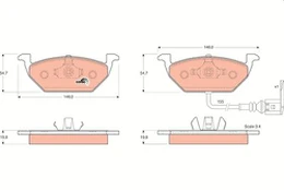 TRW GDB1386 Brake pad set kaina