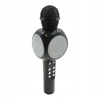 Karaoke mikrofonas Hykker Led apšvietimas Bluetooth juodas