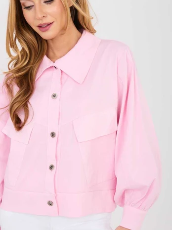 Moteriška oversize šviesiai rožinė striukė