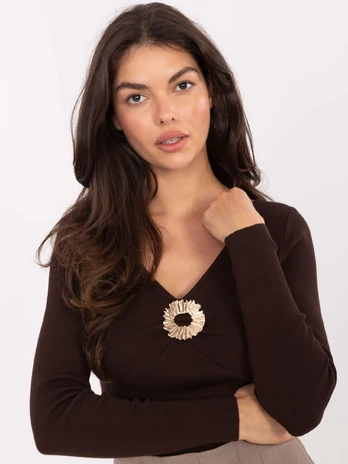 Sweter-PM-SW-DF61034.76-ciemny brązowy