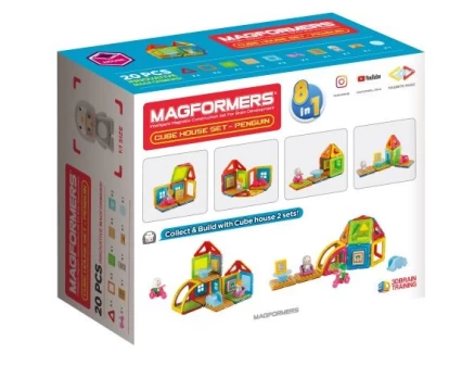 Konstruktorius Magformers Cube House Penguin Set, plastikas