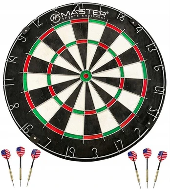 Sizalinis dartų skydas MASTER Grande 45 cm su 6 smiginiais