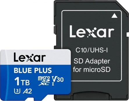 Lexar Memory card microSD card 1TB C10 A2 U3 V30 170MB/s Blue Plus