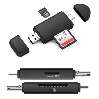 USB SD kortelių skaitytuvas, SD/Micro SD, OTG adapteris