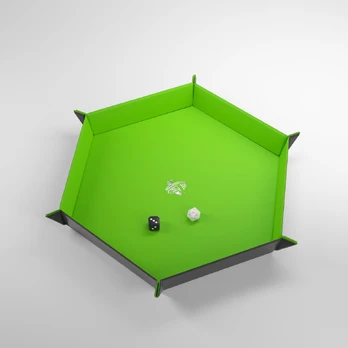 Gamegenic - Magnetic Dice Tray Hexagonal Black/Green