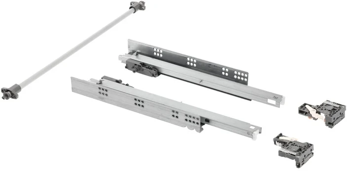 Undermount drawer slide P2O PRO L = 250, 3D adjustment, opening synchronization, 18 mm pla
