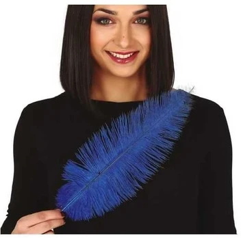 Fiesta Blå strudsefjer 40 cm, 12 stk
