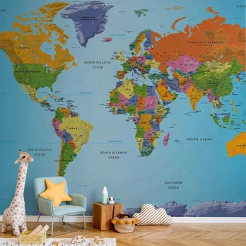 Artgeist Fototapetas - World Map: Colourful Geography