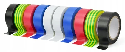 10 spalvotų Pvc izoliacinių juostų rinkinys, 19x5m